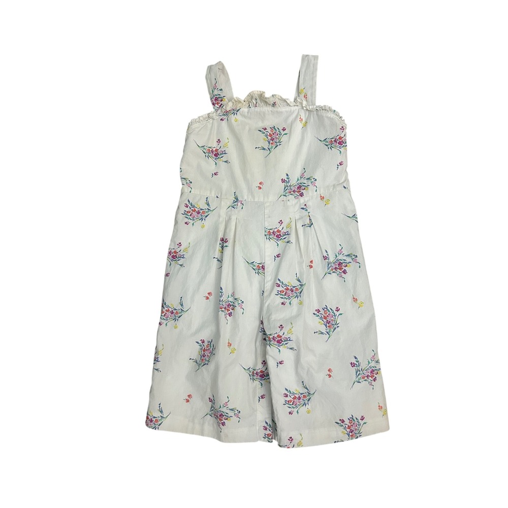 Janie and Jack White Floral Romper  12-18 Months Cotton Ruffle Snap